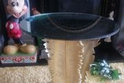 unusual gold leaf mirror top side table