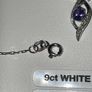 9ct White Gold Flame Diamond Pendant Necklace Chain Image 4