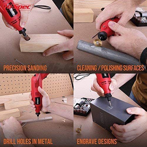 Corded Rotary Power Tool & Accessories Kit for DIY Repairs, Hobbies & Craftwork. Precision & Fine Drilling Cutting, Trimming, Grinding & Sanding. Supplied with Dremel Compatible Bits