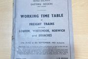 1963 Eastern Region Railway Working Timetable Section K Norwich Freight