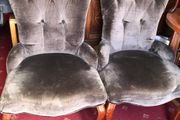 Velvet Button Back Chair