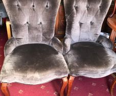 Velvet Button Back Chair