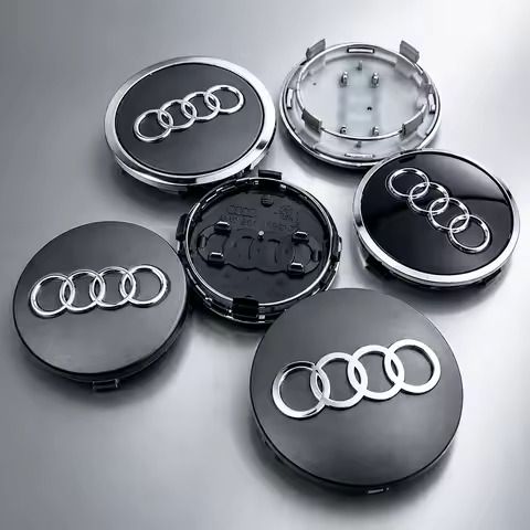 4pcs Black Grey 69mm Alloy Wheel Center Caps for Audi 4B0601170A Hub Cover Badge Emblem Fit A3 A4 A6 A8 TT Q5 Q7
