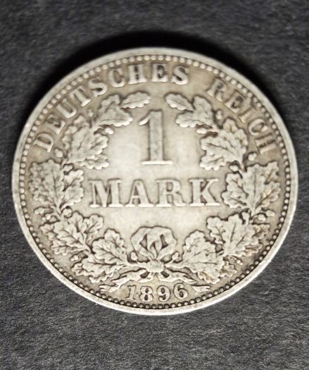 1896 Germany  1 Mark type 2 - small shield / large eagle Silver