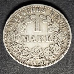 1896 Germany  1 Mark type 2 - small shield / large eagle Silver