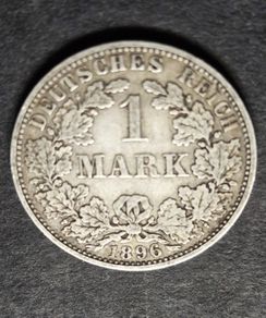 1896 Germany  1 Mark type 2 - small shield / large eagle Silver