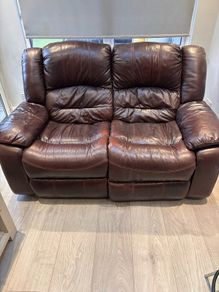 Brown Leather 2 seater recliner