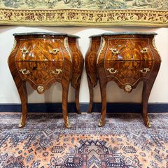 FLASH SALE ! Was 650 now 575 ! Elegant Pair of Bedside Lockers Marble Top Nightstands