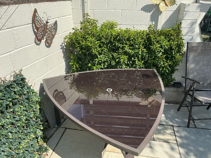 Black top Aluminium Frame Garden Table.
