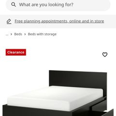 Ikea Malm Double bed with mattress