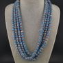 Vintage Venetian Style Turqouise Blue Chevron Glass Beads Necklace Strands Image 9