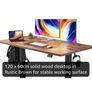 Electric Standing Desk 120 x 60 cm, Height Adjustable Sit Stand Desk with Memory Presets, Home Office Computer Desk, Black Frame with Vintage Brown Top Image 2