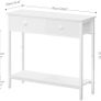 Slim Console Table, Narrow Console Table with 2 Drawers, Hallway Table with Storage, Small Side Table for Small Spaces, Living Room, Entryway, Kitchen, Bedroom, White Image 2