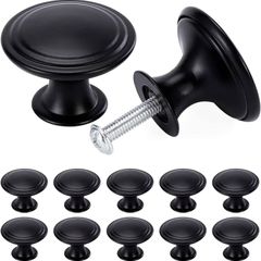 NEW SALE | Vintage Cabinet Knobs, Chic Drawer Knobs, Antique Style Kitchen Cupboard Handles, 30mm Round Furniture Door Knobs (24, Black)