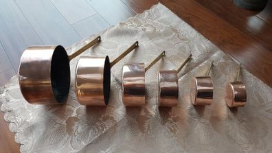 Set of Vintage Copper Pots
