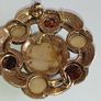 Vintage Miracle Scottish Celtic Glass Agate Gold Tone Pendant Brooch 5.5 Cms Image 2
