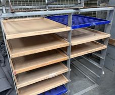 Bread racks x 2, plus 8 boards for sale. E150 the lot.