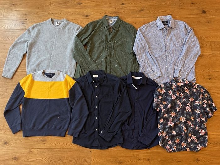 Men 7 piece clothing bundle size M Tommy Hilfiger Zara Next Selected Homme Moss
