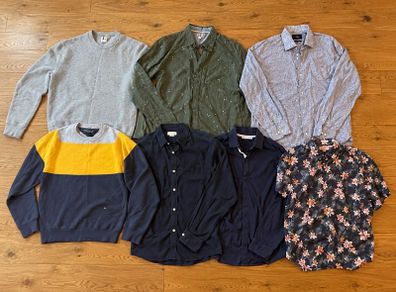 Men 7 piece clothing bundle size M Tommy Hilfiger Zara Next Selected Homme Moss