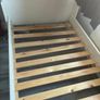 White single bed frame with wooden slats Image 3