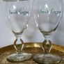 Vintage Irish Coffee Glasses Set of 2, Gold Rim Shamrock Stem Image 2