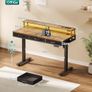 120 x 54cm Electric Standing Desk - Height Adjustable - 3 Drawers & Charging Station - Rustic Brown Image 2