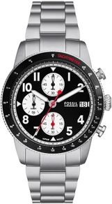 FOSSIL FS6045 Sport Tourer watch for men, chronograph movement with stainless steel, 42mm