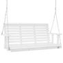 Wooden Porch Swing 4.5 ft, Patio bench swing for Courtyard & Garden, Upgraded 880 lbs Strong Load Capacity, Heavy Duty Swing Chair Bench with Hanging Chains for Outdoors, White Image 2
