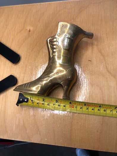 Vintage Solid Brass Shoe Figurine