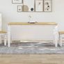 Dining Table Corona White 160x80x75 cm Solid Wood Pine Image 3