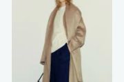 H&amp;M Premium Selection Oversized Handmade Wool-Blend Scarf Coat - Beige Size S Oversized