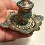 19th Century Napoleon 111 Bronze Cloisonne Ink Well Image 2