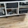 IKEA Hifi and AV unit with black gloss bench top , 180mm x 40mm x 75mm (LX B X H) Image 2
