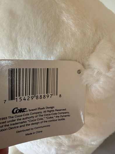 Vintage 1990s with tags Polar bear Coca-Cola Plush