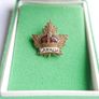 Vintage Canadian WW1 Gilt Enamel Officers Lapel Badge Image 5