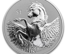 2021 British Virgin Islands 1 Dollar 1 oz Silver Bullion Coin - Pegasus BU (In Capsule)