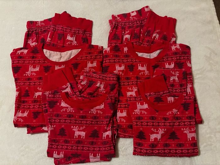 matching family Christmas pyjamas x4