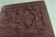 Vintage Small Hinged Carved Floral Wood Box Rings Trinkets