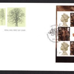 2000 Great Britain A Treasury of Trees Stamp Booklet Pane Royal Mail Addressed First Day Cover (FDC)