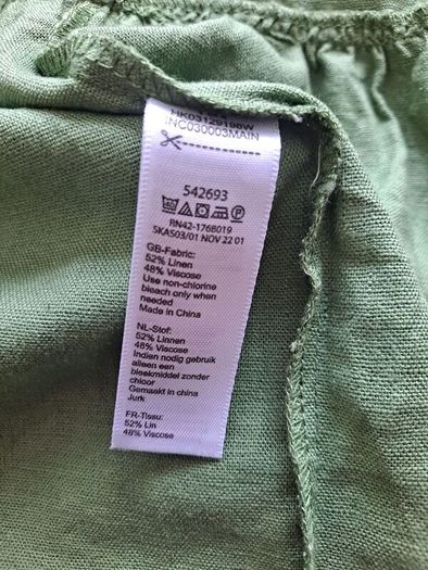 Monsoon green linen mix dress size UK 14