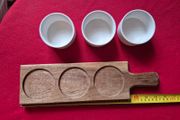 Fiesta Joy Acacia Paddle Tray with Dip Bowls