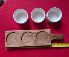 Fiesta Joy Acacia Paddle Tray with Dip Bowls