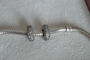 Pandora sparkly clear,spacer charms very good condition hallmarked