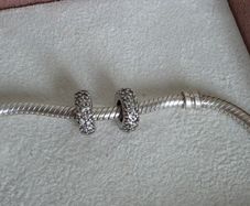 Pandora sparkly clear,spacer charms very good condition hallmarked