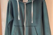 Jack &amp; Jones Green Zip Up Hodded Sweater. Medium. In Good Condition.  Weighty.