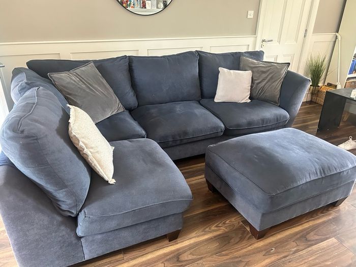 Navy L couch