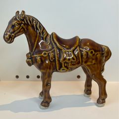Ceramic figurine of a Chinese tang war warrior horse