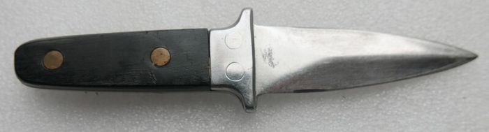 Vintage Stainless  Boot Dagger Knife Fixed Blade heavy Handle & Sheath