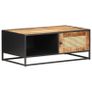 Coffee Table 90x50x35 cm Rough Mango Wood and Natural Cane Image 9