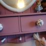 rustic heart shaped mirror with shelf, drawers and hooks Image 4